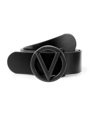 Valentino by Mario Valentino
 Tonal Logo Leather Belt