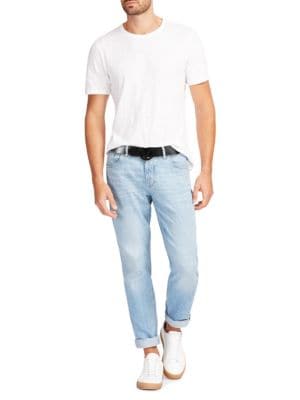 Valentino by Mario Valentino
 Tonal Logo Leather Belt