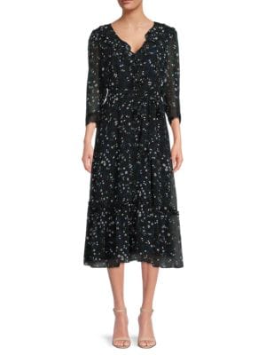 Karl Lagerfeld Paris
 Floral Ruffle Midi Dress