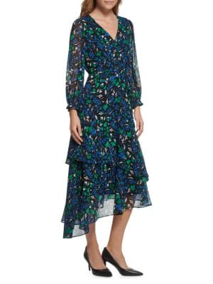 Karl Lagerfeld Paris
 Floral Tiered Asymmetric Dress