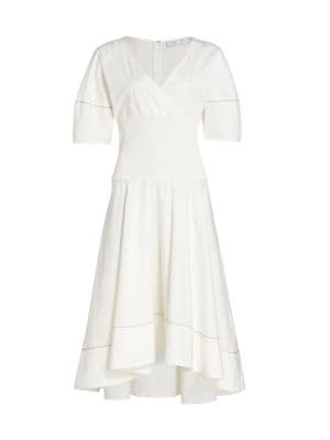 Proenza Schouler White Label
 Smocked Poplin Midi-Dress
