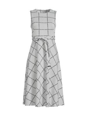 Calvin Klein
 Checked Fit & Flare Dress