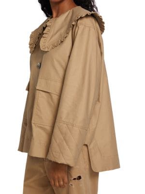 GANNI
 Ruffle Trim Puritan Collar Jacket