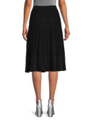 YAL New York
 Shimmer Knit Pleated Skirt