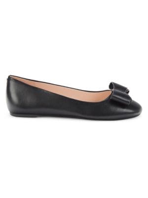 kate spade new york
 Nora Bow Leather Ballet Flats