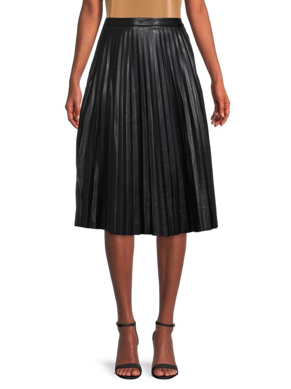 Dolce Cabo
 Pleated, Faux, Leather, Skirt