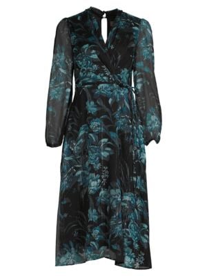 Donna Ricco
 Floral Belted Surplice Midi Dress