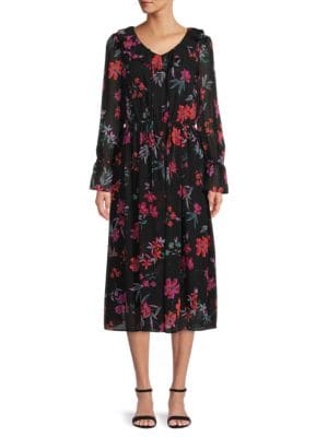 Calvin Klein
 Floral Print Fit & Flare Midi Dress