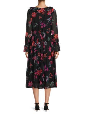Calvin Klein
 Floral Print Fit & Flare Midi Dress
