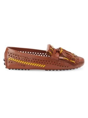 Tod's
 Fringe Tassel Leather Driving Loafers