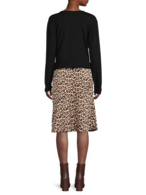 Sam Edelman
 Leopard-Print Twofer Dress