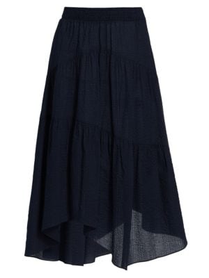 Frame
 Gathered Seam Midi Skirt