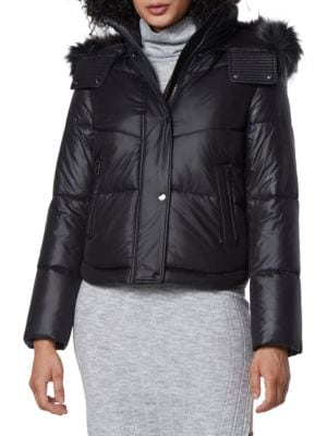 Andrew Marc
 Minna Hooded Faux Fur Puffer Jacket