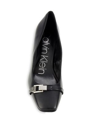 Calvin Klein
 Kckavita Square Toe Leather Pumps