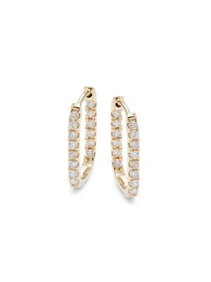 Saks Fifth Avenue
 14K Yellow Gold & 0.5 TCW Diamond Hoop Earrings
