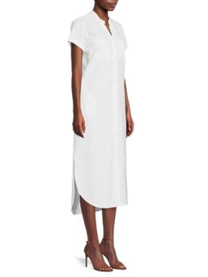 Saks Fifth Avenue
 Pocket Detail Linen Blend Midi Dress