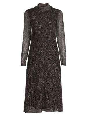 ELLA rafaella
 Animal Print Ruched Mesh dress