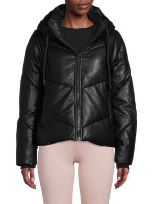 Andrew Marc
 Faux Leather Puffer Jacket