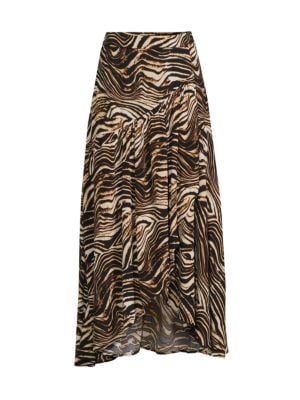 ELLA rafaella
 Abstract Faux Wrap Midi Skirt