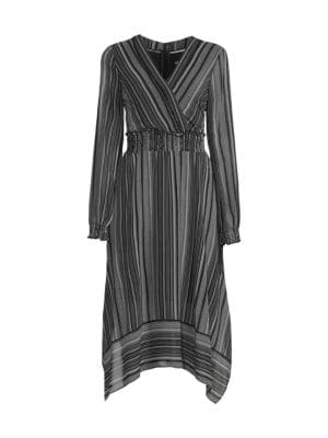 Karl Lagerfeld Paris
 Stripe Smocked Midi Dress