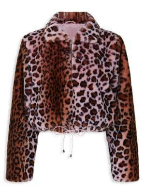 Kendall + Kylie
 Faux Fur Leopard Print Jacket