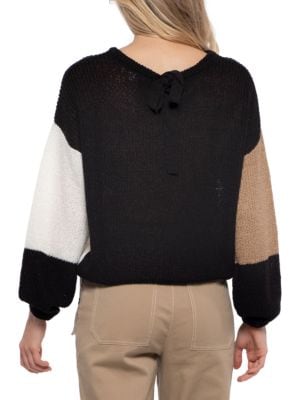 blu pepper
 Colorblock Drop Shoulder Sweater