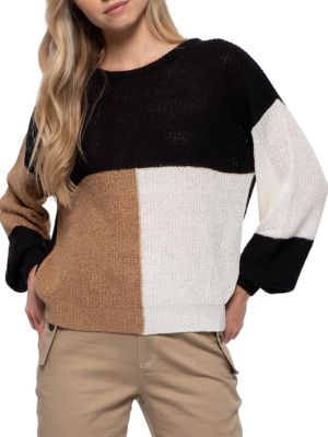 blu pepper
 Colorblock Drop Shoulder Sweater