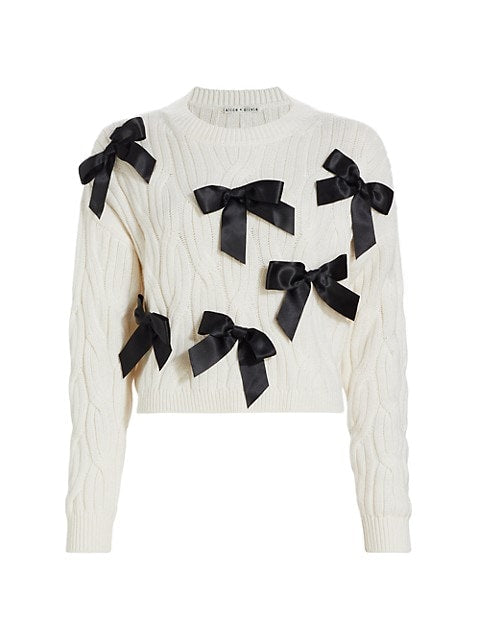 Beau Cable-Knit Bow Sweater image number NaN