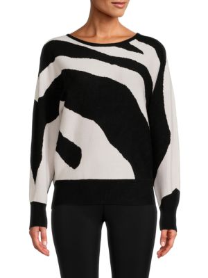 Carmen Marc Valvo
 Zebra Print Dolman Sleeve Sweater