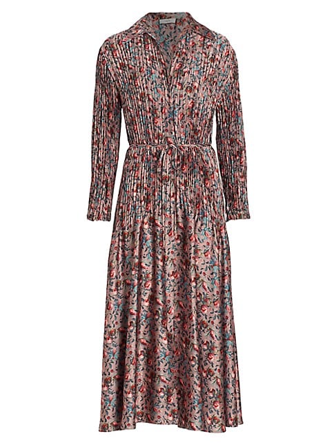 Berry Blooms Pleated Shirtdress