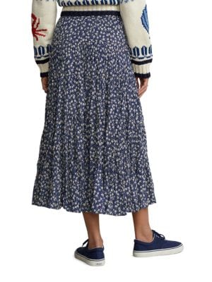Polo Ralph Lauren
 Tiered Floral-Print Midi-Skirt