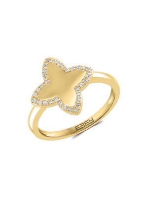 Effy
 14K Yellow Gold & 0.12 TCW Diamond Star Ring