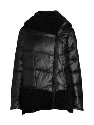 Donna Karan New York
 Faux Fur Trim Down Hooded Jacket