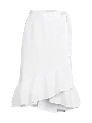 Saks Fifth Avenue
 Linen Ruffle Wrap Skirt