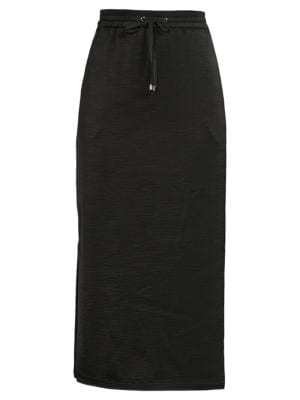 DKNY
 Drawstring Satin Midi Skirt