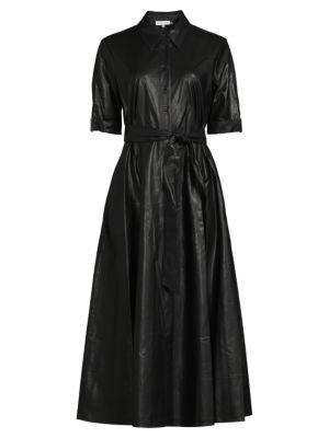 Calvin Klein
 Belted Faux Leather Maxi A Line Dress