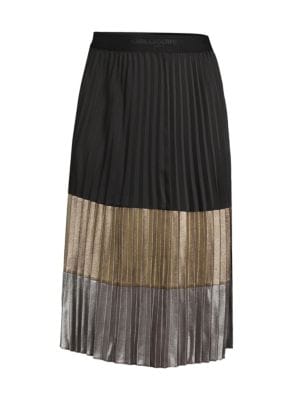 Karl Lagerfeld Paris
 Metallic Colorblock Pleated Skirt