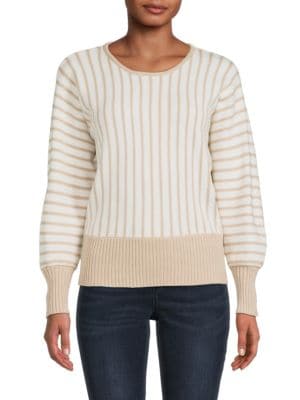 T Tahari
 Striped Puff Sleeve Sweater