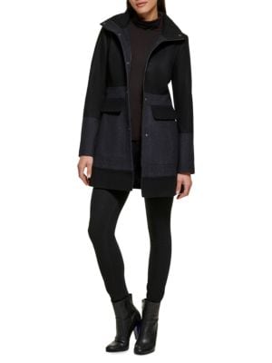 Guess
 Hooded Wool Blend Coat