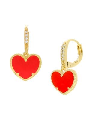 Jan-Kou
 14K Goldplated Heart Huggie Earrings