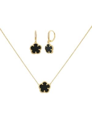 Jan-Kou
 3-Piece 14K Goldplated Brass Necklace, Earring & Bracelet Set