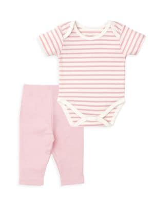 Kissy Kissy
 Baby Girl's & Girl's Kissy Love Pink Stripes 2-Piece Bodysuit & Pants Set