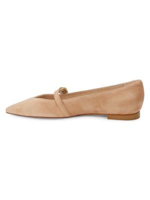 Stuart Weitzman
 Crystal Buckle Suede Ballet Flats