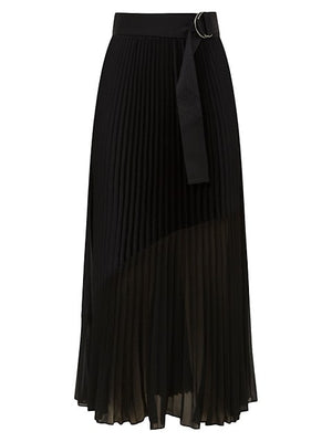 Anya D-Ring Pleated Midi-Skirt