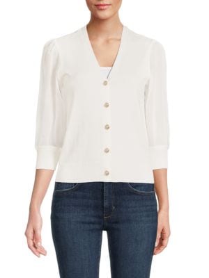 Wdny
 Faux Pearl Button Cardigan