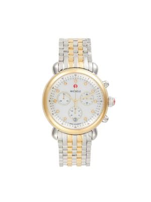 Michele
 CSX 39MM Two Tone Stainless Steel, Diamond & Mother of Pearl Chronograph Watch