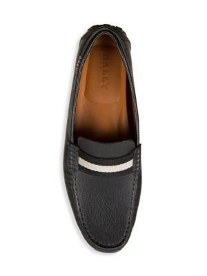 Bally
 Pearce Pebbled Leather Driving Loafers