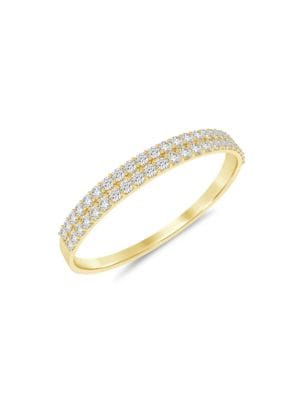 Saks Fifth Avenue
 14K Yellow Gold & 0.125 TCW Diamond Double Row Half Eternity Ring