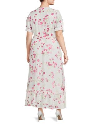 Calvin Klein
 Plus Floral Belted Maxi Dress