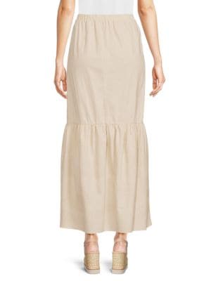 Saks Fifth Avenue
 Linen Blend Tiered Maxi Skirt